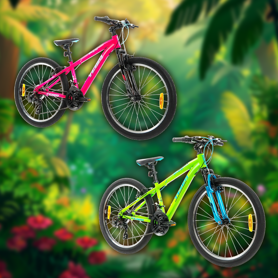 24 inch Team Mountain Bike in Pink or Green Worth £200
