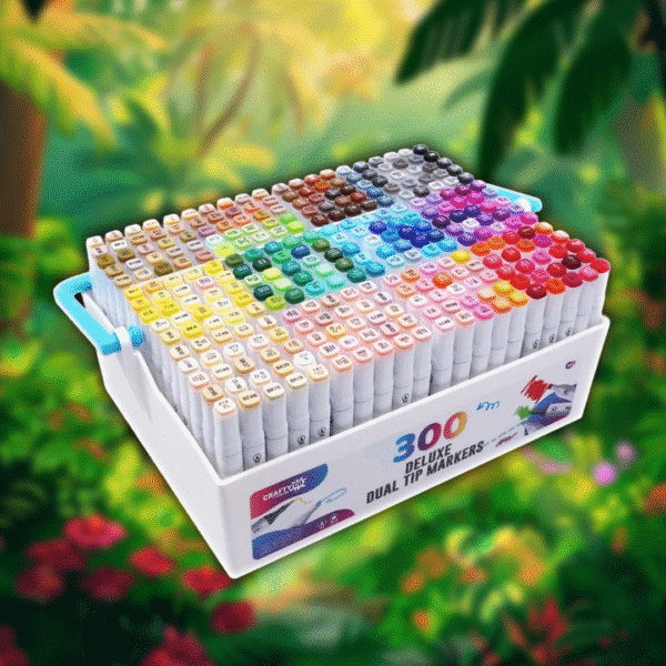 Crafty Co. Professional Dual Tip Alcohol Markers Set with Carry Case 300 Colours Worth £50